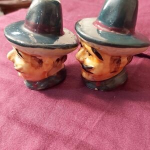 ANTIQUE MEXICAN HANDMADE SALT AND PEPPER SHAKERS